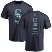 Men's Seattle Mariners Evan White ＃12 Backer T-Shirt - Navy