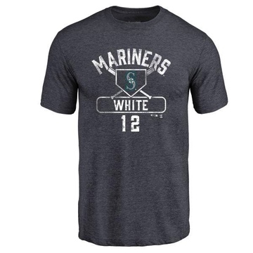 Men's Seattle Mariners Evan White ＃12 Base Runner T-Shirt - Navy