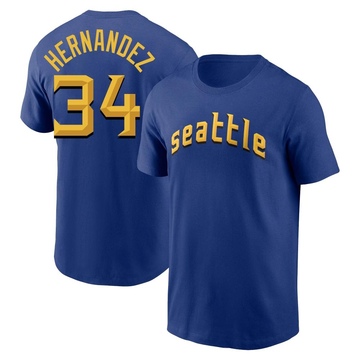 Men's Seattle Mariners Felix Hernandez ＃34 2023 City Connect Name & Number T-Shirt - Royal