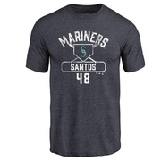 Men's Seattle Mariners Gregory Santos ＃48 Base Runner T-Shirt - Navy