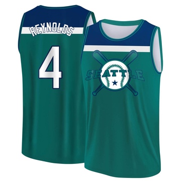 Men's Seattle Mariners Harold Reynolds ＃4 Legend Baseball Tank Top - Aqua/Blue