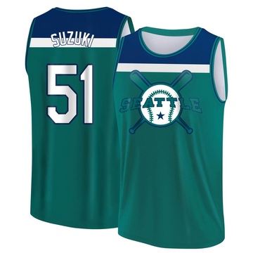 Men's Seattle Mariners Ichiro Suzuki ＃51 Legend Baseball Tank Top - Aqua/Blue