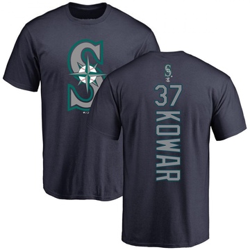 Men's Seattle Mariners Jackson Kowar ＃37 Backer T-Shirt - Navy