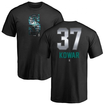 Men's Seattle Mariners Jackson Kowar ＃37 Midnight Mascot T-Shirt - Black