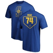 Men's Seattle Mariners Jhonathan Diaz ＃74 RBI T-Shirt - Royal