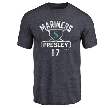 Men's Seattle Mariners Jim Presley ＃17 Base Runner T-Shirt - Navy