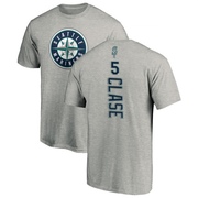 Men's Seattle Mariners Jonatan Clase ＃5 Backer T-Shirt Ash