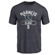 Men's Seattle Mariners Jonatan Clase ＃5 Base Runner T-Shirt - Navy