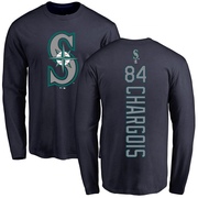 Men's Seattle Mariners JT Chargois ＃84 Backer Long Sleeve T-Shirt - Navy