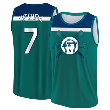 Men's Seattle Mariners Kevin Mitchell ＃7 Legend Baseball Tank Top - Aqua/Blue