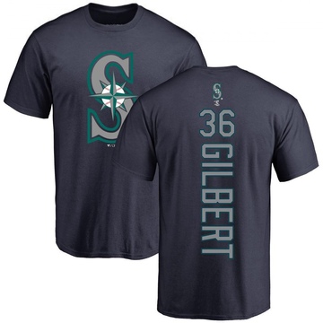 Men's Seattle Mariners Logan Gilbert ＃36 Backer T-Shirt - Navy