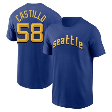 Men's Seattle Mariners Luis Castillo ＃58 2023 City Connect Name & Number T-Shirt - Royal