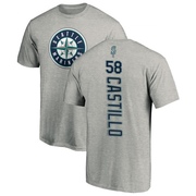 Men's Seattle Mariners Luis Castillo ＃58 Backer T-Shirt Ash