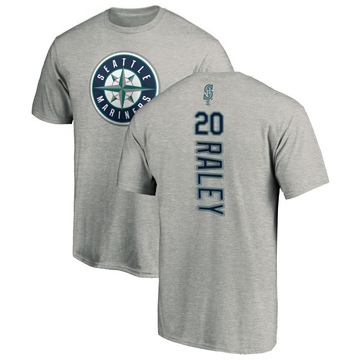 Men's Seattle Mariners Luke Raley ＃20 Backer T-Shirt Ash