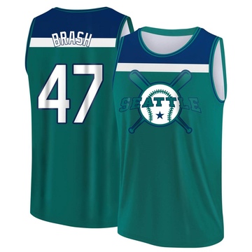 Men's Seattle Mariners Matt Brash ＃47 Legend Baseball Tank Top - Aqua/Blue