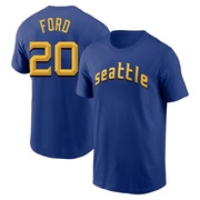 Men's Seattle Mariners Mike Ford ＃20 2023 City Connect Name & Number T-Shirt - Royal