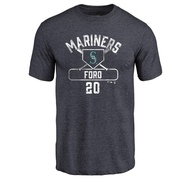 Men's Seattle Mariners Mike Ford ＃20 Base Runner T-Shirt - Navy