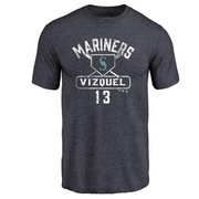 Men's Seattle Mariners Omar Vizquel ＃13 Base Runner T-Shirt - Navy