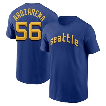 Men's Seattle Mariners Randy Arozarena ＃56 2023 City Connect Name & Number T-Shirt - Royal