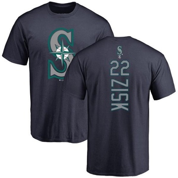 Men's Seattle Mariners Richie Zisk ＃22 Backer T-Shirt - Navy