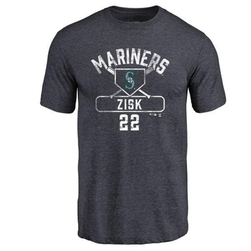 Men's Seattle Mariners Richie Zisk ＃22 Base Runner T-Shirt - Navy