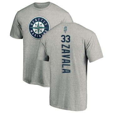 Men's Seattle Mariners Seby Zavala ＃33 Backer T-Shirt Ash