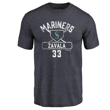 Men's Seattle Mariners Seby Zavala ＃33 Base Runner T-Shirt - Navy