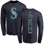 Men's Seattle Mariners Ty Adcock ＃70 Backer Long Sleeve T-Shirt - Navy