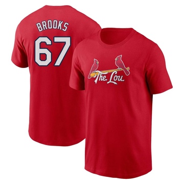 Men's St. Louis Cardinals Aaron Brooks ＃67 2024 City Connect Fuse Name & Number T-Shirt - Red