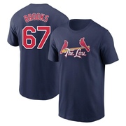 Men's St. Louis Cardinals Aaron Brooks ＃67 2024 City Connect Name & Number T-Shirt - Navy