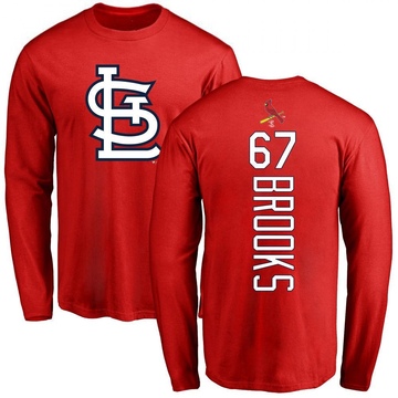 Men's St. Louis Cardinals Aaron Brooks ＃67 Backer Long Sleeve T-Shirt - Red