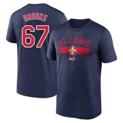 Men's St. Louis Cardinals Aaron Brooks ＃67 Legend 2024 City Connect Performance Name & Number T-Shirt - Navy