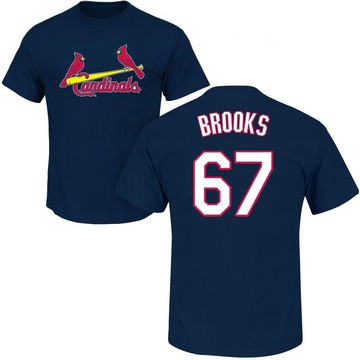 Men's St. Louis Cardinals Aaron Brooks ＃67 Roster Name & Number T-Shirt - Navy