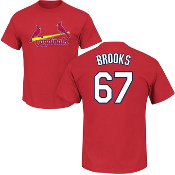 Men's St. Louis Cardinals Aaron Brooks ＃67 Roster Name & Number T-Shirt - Red