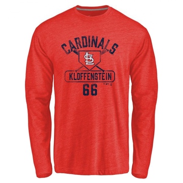 Men's St. Louis Cardinals Adam Kloffenstein ＃66 Base Runner Long Sleeve T-Shirt - Red