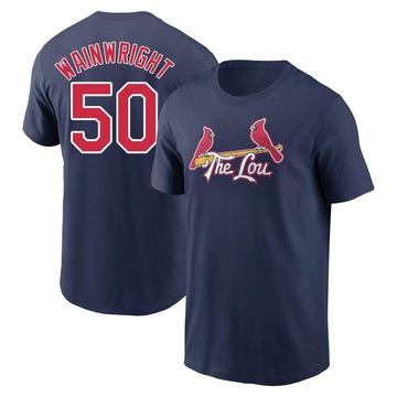 Men's St. Louis Cardinals Adam Wainwright ＃50 2024 City Connect Name & Number T-Shirt - Navy