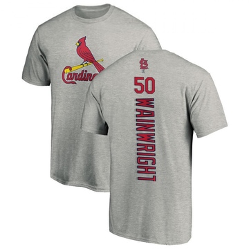 Men's St. Louis Cardinals Adam Wainwright ＃50 Backer T-Shirt Ash