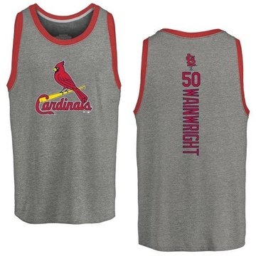 Men's St. Louis Cardinals Adam Wainwright ＃50 Backer Tank Top Ash