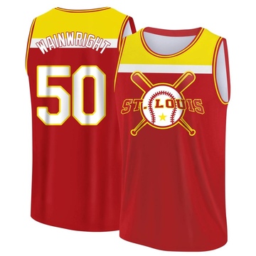 Men's St. Louis Cardinals Adam Wainwright ＃50 Legend Baseball Tank Top - Red/Yellow