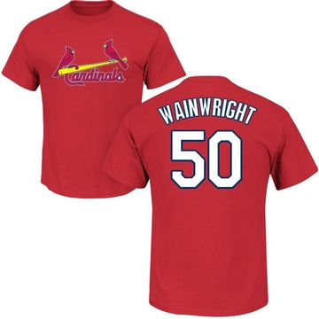 Men's St. Louis Cardinals Adam Wainwright ＃50 Roster Name & Number T-Shirt - Red