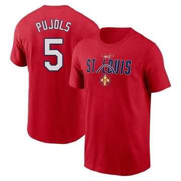 Men's St. Louis Cardinals Albert Pujols ＃5 2024 City Connect Graphic Name & Number T-Shirt - Red