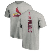 Men's St. Louis Cardinals Albert Pujols ＃5 Backer T-Shirt Ash