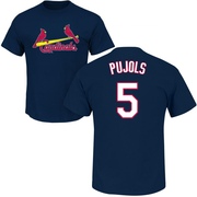 Men's St. Louis Cardinals Albert Pujols ＃5 Roster Name & Number T-Shirt - Navy