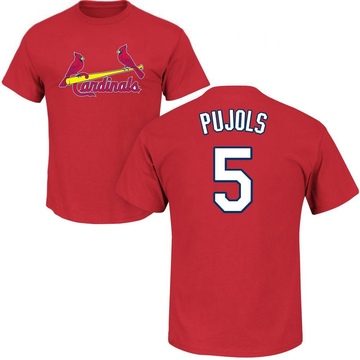 Men's St. Louis Cardinals Albert Pujols ＃5 Roster Name & Number T-Shirt - Red