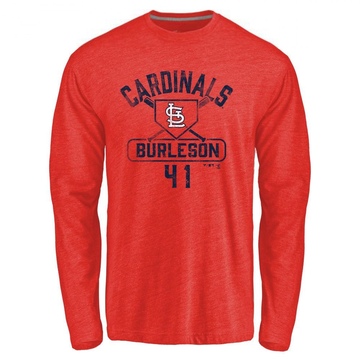 Men's St. Louis Cardinals Alec Burleson ＃41 Base Runner Long Sleeve T-Shirt - Red