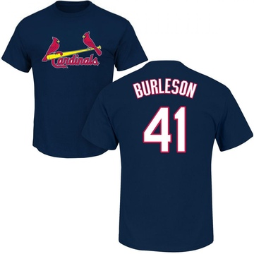 Men's St. Louis Cardinals Alec Burleson ＃41 Roster Name & Number T-Shirt - Navy