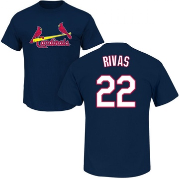 Men's St. Louis Cardinals Alfonso Rivas ＃22 Roster Name & Number T-Shirt - Navy