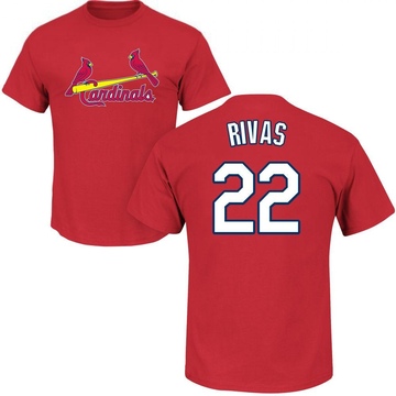 Men's St. Louis Cardinals Alfonso Rivas ＃22 Roster Name & Number T-Shirt - Red