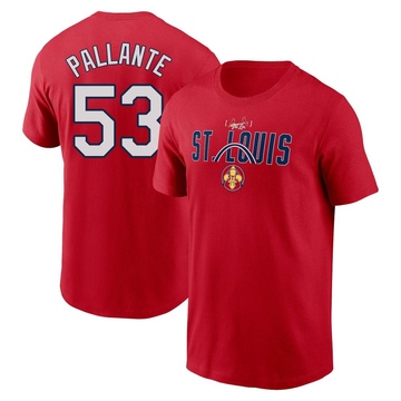 Men's St. Louis Cardinals Andre Pallante ＃53 2024 City Connect Graphic Name & Number T-Shirt - Red