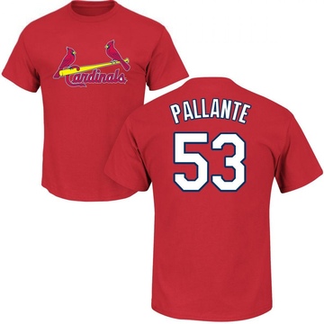 Men's St. Louis Cardinals Andre Pallante ＃53 Roster Name & Number T-Shirt - Red